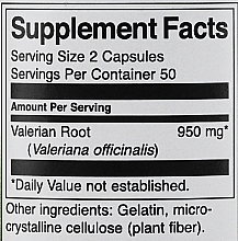 Харчова добавка "Корінь валеріани", 475мг - Swanson Valerian Root 475 mg — фото N3