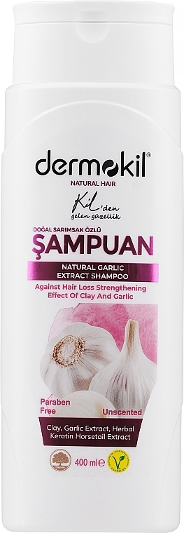 Веганский растительный шампунь с экстрактом чеснока - Dermokil Vegan Herbal Shampoo With Garlic Extract — фото N1