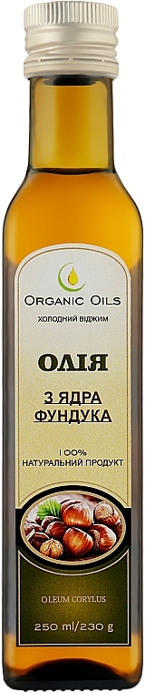 Масло из ядра фундука - Organic Oils — фото N1