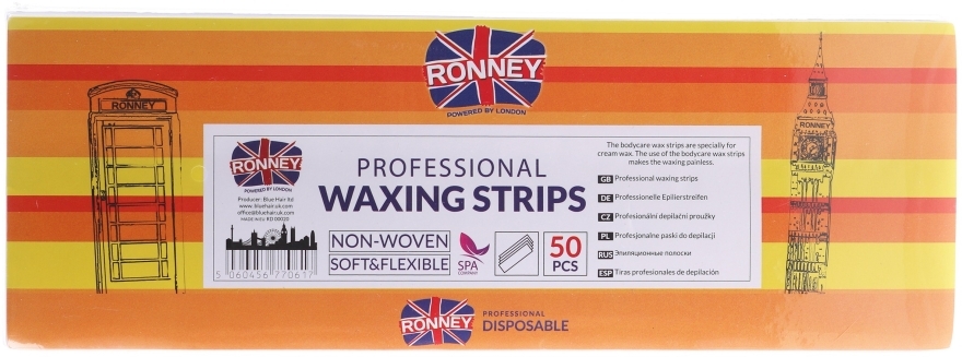 Полоски для депиляции 7х20 см - Ronney Professional Waxing Strips — фото N1