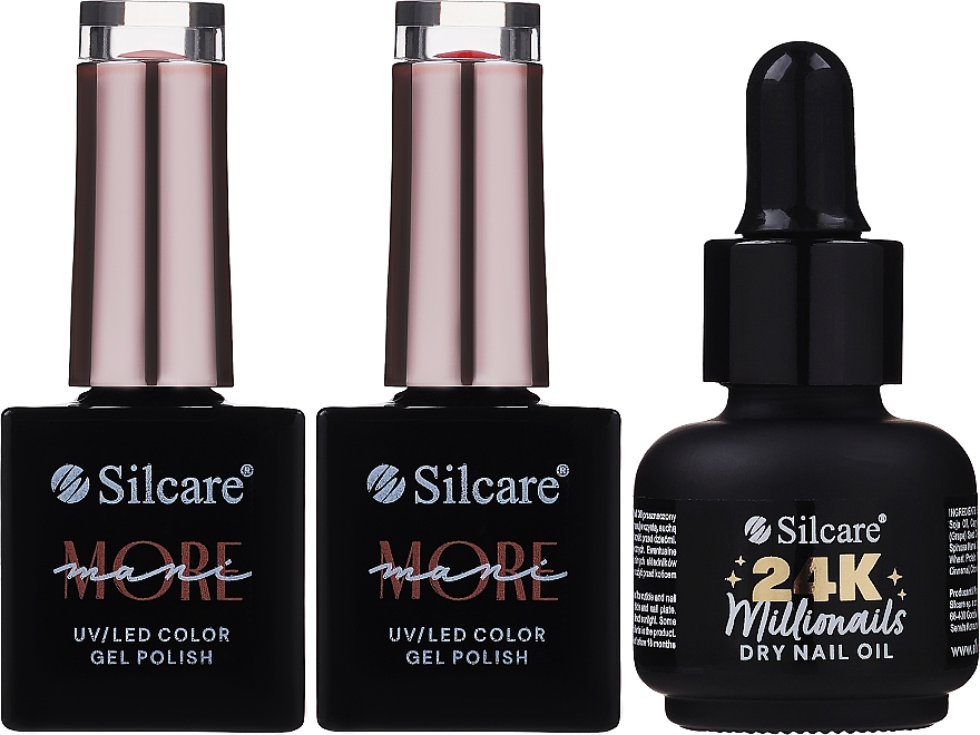 Silcare More Mani Special Gift Set (n/oil/15ml + gel/polish/2x10g) - Набір — фото N3