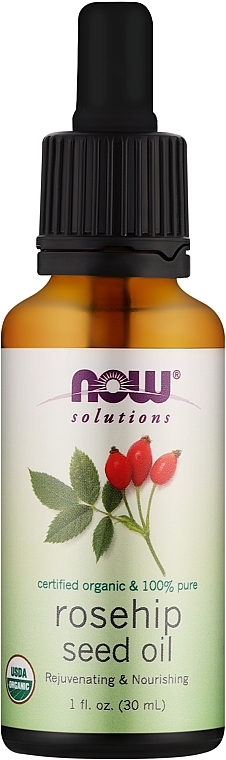 Ефірна олія шипшини, з піпеткою - Now Foods Essential Oils 100% Pure Rose Hip Seed Oil — фото N1