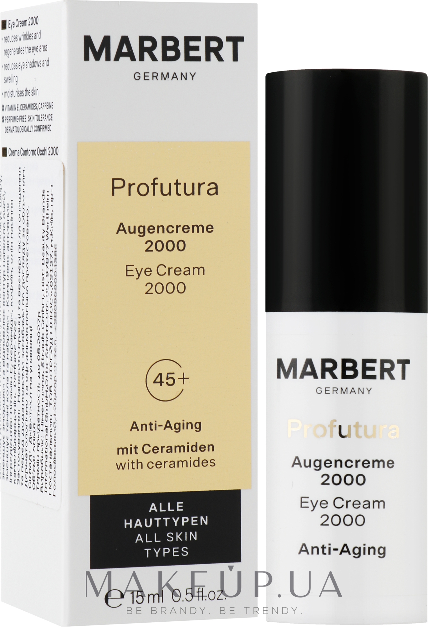 Антивіковий крем для догляду за шкірою навколо очей - Marbert Profutura Augencreme 2000 — фото 15ml
