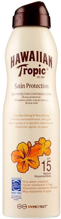 Сонцезахисний спрей для тіла - Hawaiian Tropic Satin Protection Continuous Sun Spray SPF 15 — фото N1