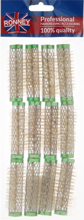 Бігуді 15/63 мм, зелені - Ronney Wire Curlers — фото N1