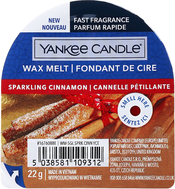 Ароматичний віск - Yankee Candle Sparkling Cinnamon Wax Melts — фото N1