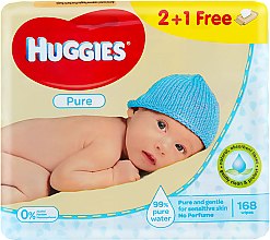 Духи, Парфюмерия, косметика УЦЕНКА Детские влажные салфетки Pure, 3х56шт - Huggies *