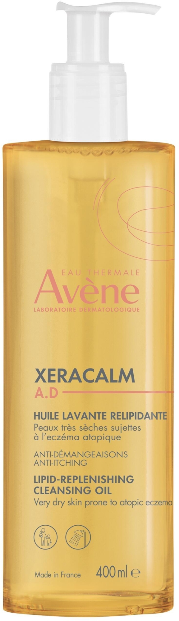 Очищающее масло для сухой кожи - Avene XeraCalm A.D Lipid-Replenishing Cleansing Oil — фото 400ml