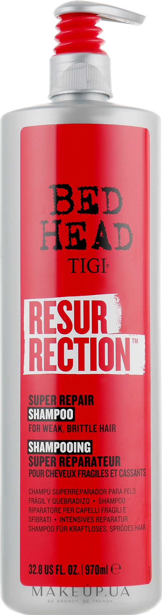 Шампунь для слабкого й ламкого волосся - Tigi Bed Head Resurrection Super Repair Shampoo — фото 970ml