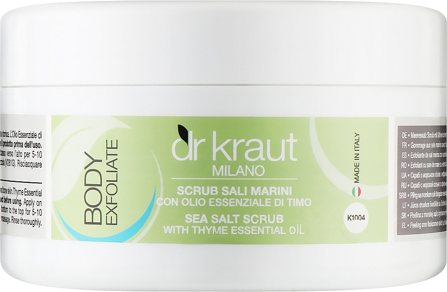 Скраб для тела с морской солью и эфирным маслом чабреца - Dr.Kraut Sea Salt Scrub With Thyme Essential Oil — фото N1