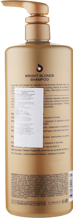 Цілющий шампунь для натурального і знебарвленого світлого волосся - L'anza Healing Blonde Bright Blonde Shampoo — фото N4