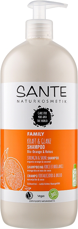 Біошампунь для всієї родини зміцнювальний "Апельсин і кокос" - Sante Family Kraft & Glanz Shampoo — фото N5
