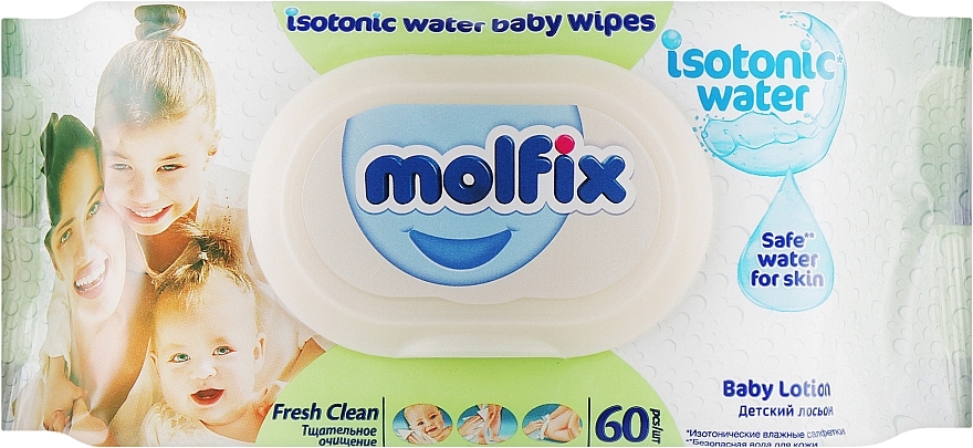 Салфетки влажные "Чистая свежесть", 60 шт. - Molfix Fresh Clean Wipes — фото N1
