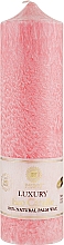 Свічка з пальмового воску, колона, рожева 21,5 см - Saules Fabrika Luxury Eco Candle — фото N1