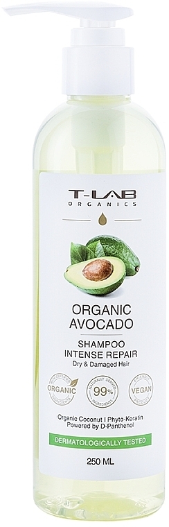 Шампунь для сухого та пошкодженого волосся - T-Lab Professional Organics Organic Avocado Shampoo — фото N2