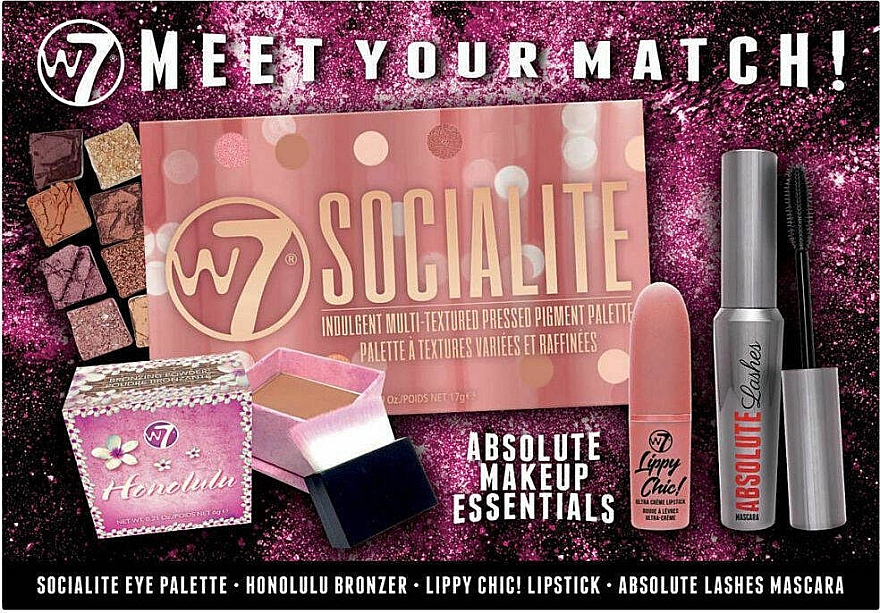 Набор - W7 Meet Your Match Gift Set (mascara/13ml + palette/17/g + lipstick/3.5g + bronzer/6g) — фото N2