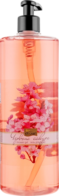 Гель для душу "Червона сакура" з дозатором - EcoLan — фото N1