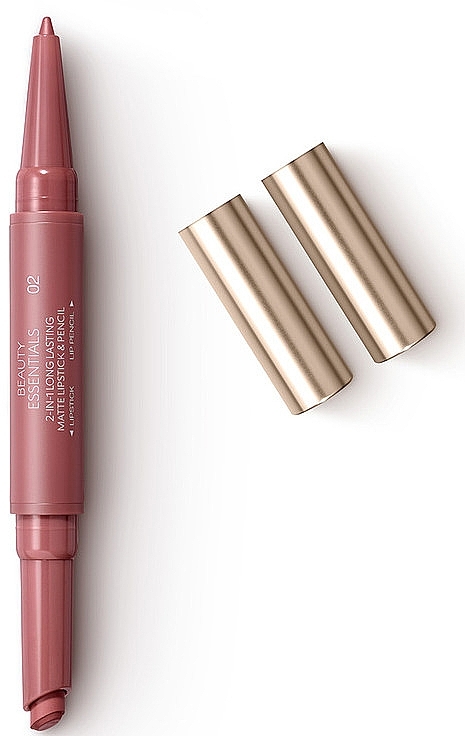 Стійка матова губна помада та олівець - Kiko Milano Beauty Essentials 2in1 Long Lasting Matte Lipstick Pencil — фото N1