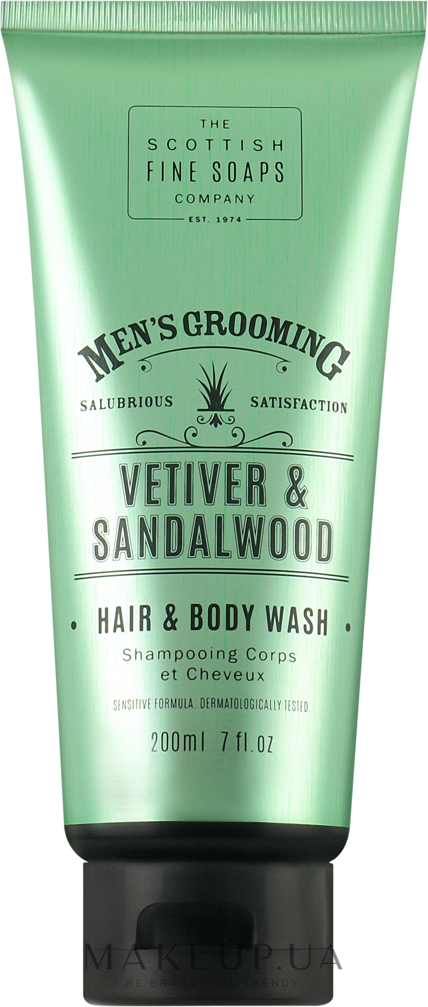 Шампунь-гель для душа "Ветивер и сандал" - Scottish Fine Soaps Vetiver & Sandalwood Hair Body Wash — фото 200ml