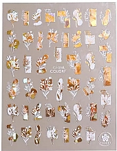 Наклейки для ногтей, самоклеящиеся, белое золото CJ-034 - Deni Carte 88245 — фото N1