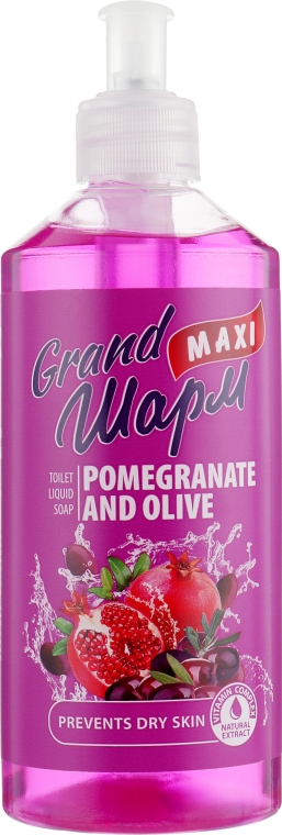 Мило рідке "Гранат і олива" - Grand Шарм Maxi Milk Pomegranate & Olive Toilet Liquid Soap — фото N1