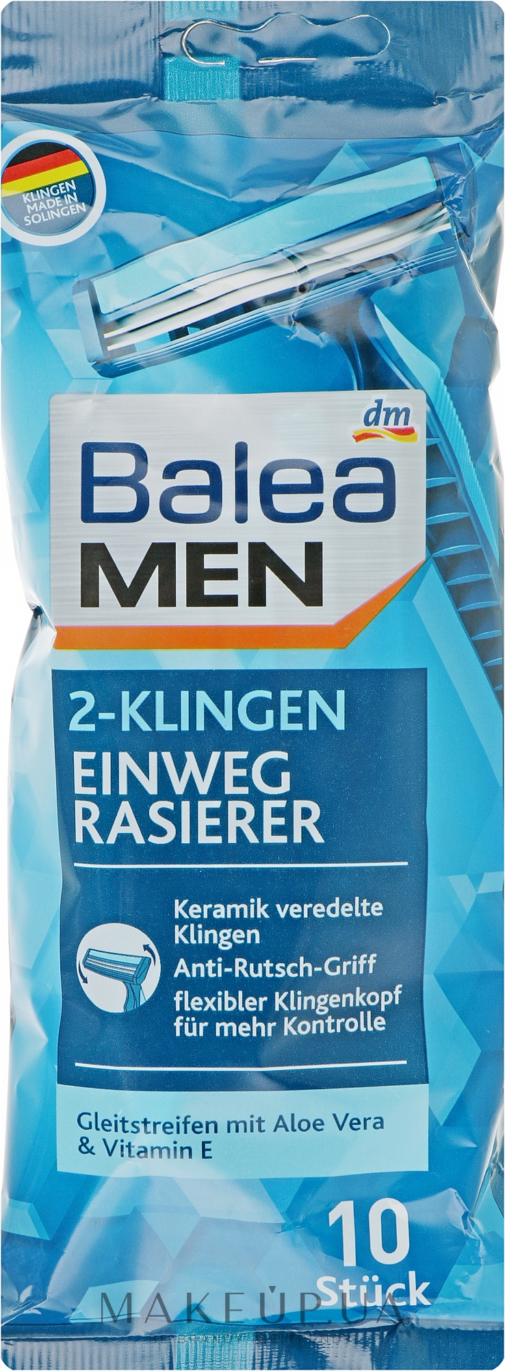 Набір одноразових станків для гоління на 2 леза, 10 шт - Balea Men 2-Klingen — фото 10шт