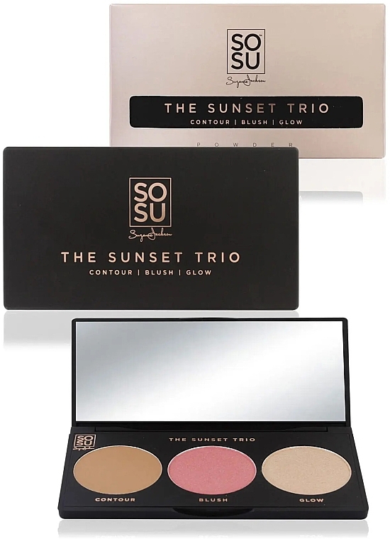 Палетка для макіяжу - Sosu by SJ The Sunset Trio Palette Contour Blush Glow — фото N4