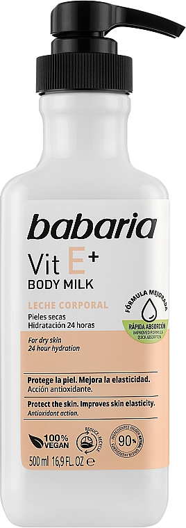 Молочко для тела с витамином Е - Babaria Body Milk Vit Е+ — фото N1
