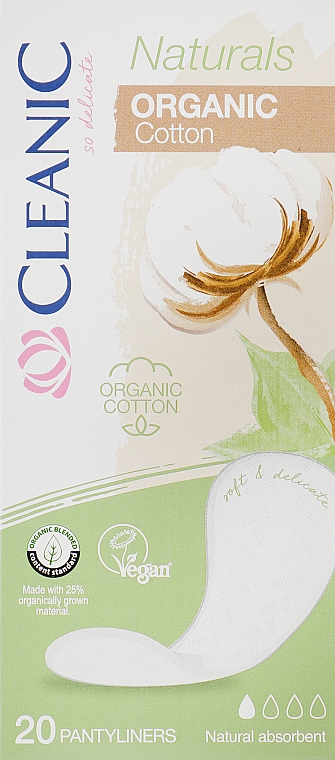 Прокладки ежедневные органическим хлопком, 20 шт - Cleanic Naturals Organic Cotton
