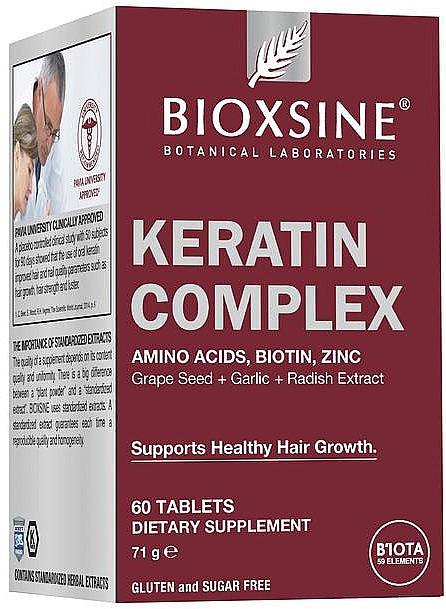 Харчова добавка від випадіння волосся - Biota Bioxsine Keratin Komplex — фото N4