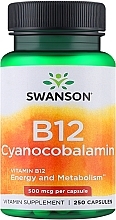 Вітамінна добавка "B12 Ціанокобаламін" - Swanson B12 500 mcg — фото N1