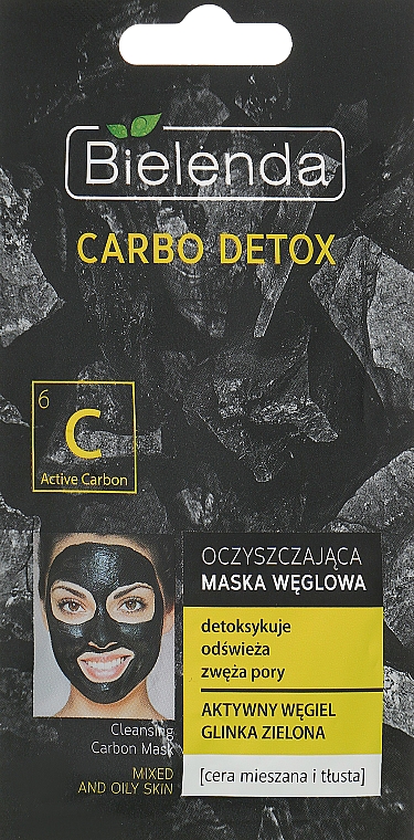 Очищувальна маска для комбінованої шкіри - Bielenda Carbo Detox Cleansing Mask Mixed and Oily Skin