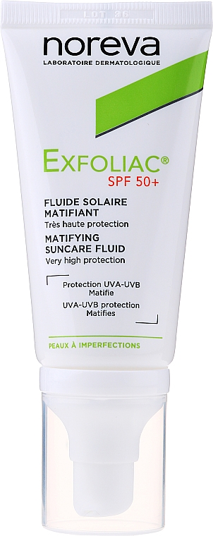 Солнцезащитный матирующий флюид - Noreva Laboratoires Exfoliac SPF 50+ Mattifying Sun Fluid