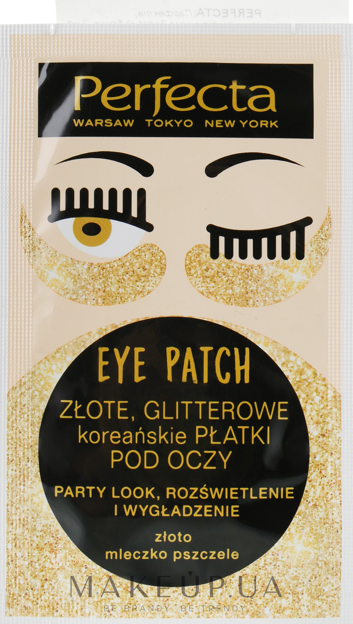 Патчи под глаза "Золотой блеск" - Perfecta Gold Glitter Eye Patch — фото 2шт