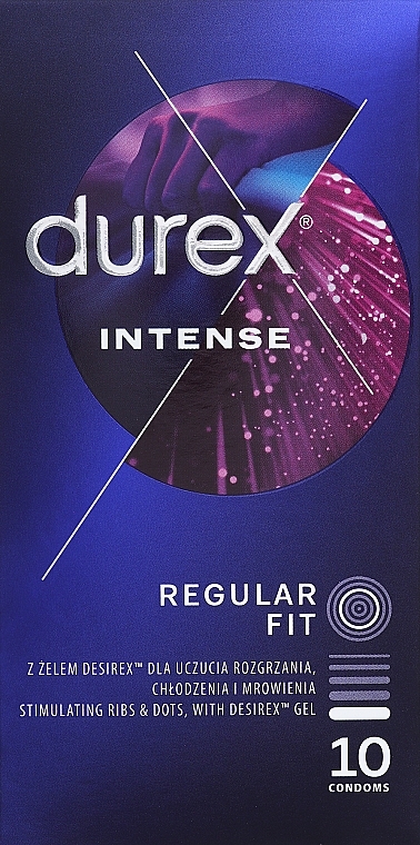 Презервативы рельефные, 10 шт - Durex Intense Orgasmic — фото N1