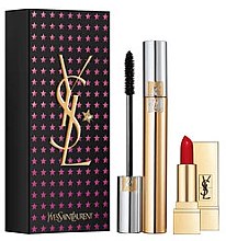 Парфумерія, косметика Набір - Yves Saint Laurent Eyes Mascara Volume Effet Faux Cils & Mini Rouge Pur Couture Set (mascara/6.6ml + lipstick/4.5g)