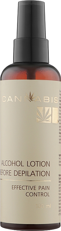 Спиртовой лосьон перед депиляцией "Эффективное обезболивание" с экстрактом каннабиса - Cannabis Alcohol Lotion Before Depilation