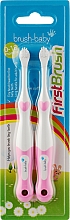 Набір з 2 щіток "Перша зубна щітка", рожева - Brush-Baby — фото N1