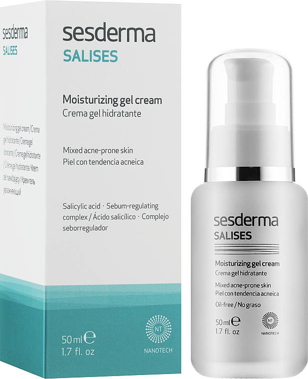 Увлажняющий крем-гель для лица - SesDerma Laboratories Salises Moisturizing Gel Cream — фото N2