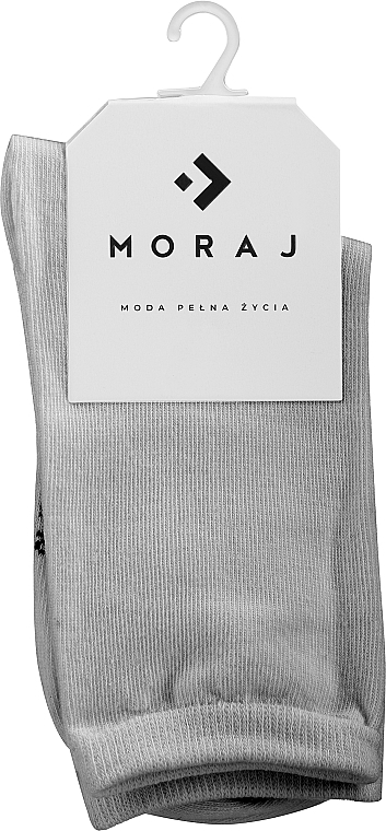 Жіночі високі однотонні шкарпетки, світло-сірі - Moraj — фото N1