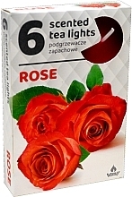 Парфумерія, косметика Чайні свічки «Троянда», 6 шт. - Admit Scented Tea Light Rose