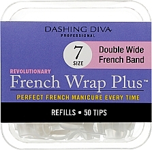 Духи, Парфюмерия, косметика Типсы широкие "Френч Смайл+" - Dashing Diva French Wrap Plus Double Wide White 50 Tips (Size-7)