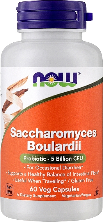 Капсули "Цукроміцети Буларді" - Now Foods Saccharomyces Boulardii — фото N1