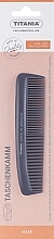 Гребінець кишеньковий, 12 см, сірий - Titania — фото N1