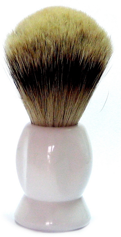 Помазок для бритья с ворсом барсука, пластик, белый - Golddachs Silver Tip Badger Plastic White — фото N1