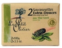 Парфумерія, косметика Мило екстраніжне, з екстрактом зеленого чаю - Le Petit Olivier - 2 extra mild soap bars - Green tea