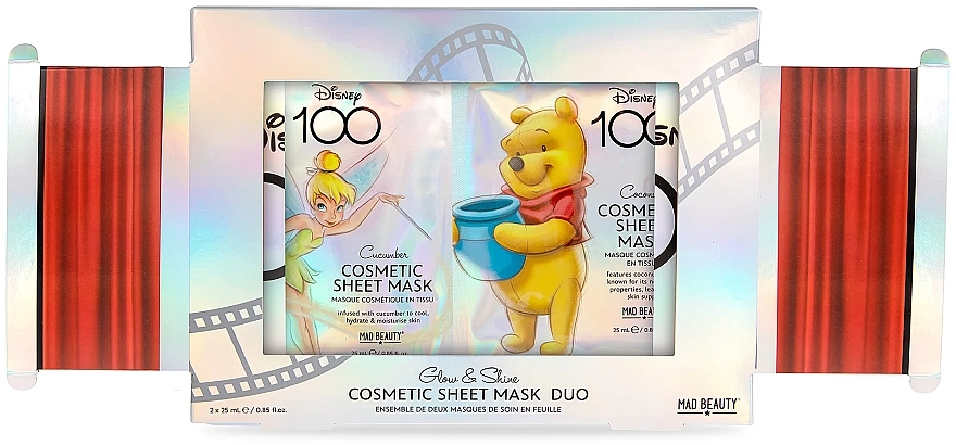 Набор масок для лица - Mad Beauty Disney 100 Face Mask Duo Tinkerbell & Winnie (f/masc/2x25ml) — фото N4