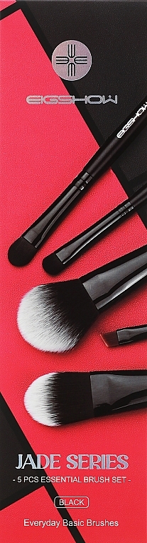 Набір пензлів для макіяжу, 5 шт. - Eigshow Jade Series Essential Brush Set Black — фото N1