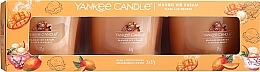 Парфумерія, косметика Набір ароматичних свічок - Yankee Candle Mango Ice Cream (candle/3x37g)