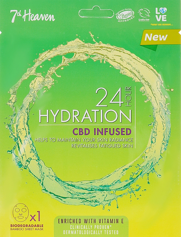 Зволожувальна маска - 7th Heaven 24H Hydration CBD Infusion Sheet Mask — фото N1